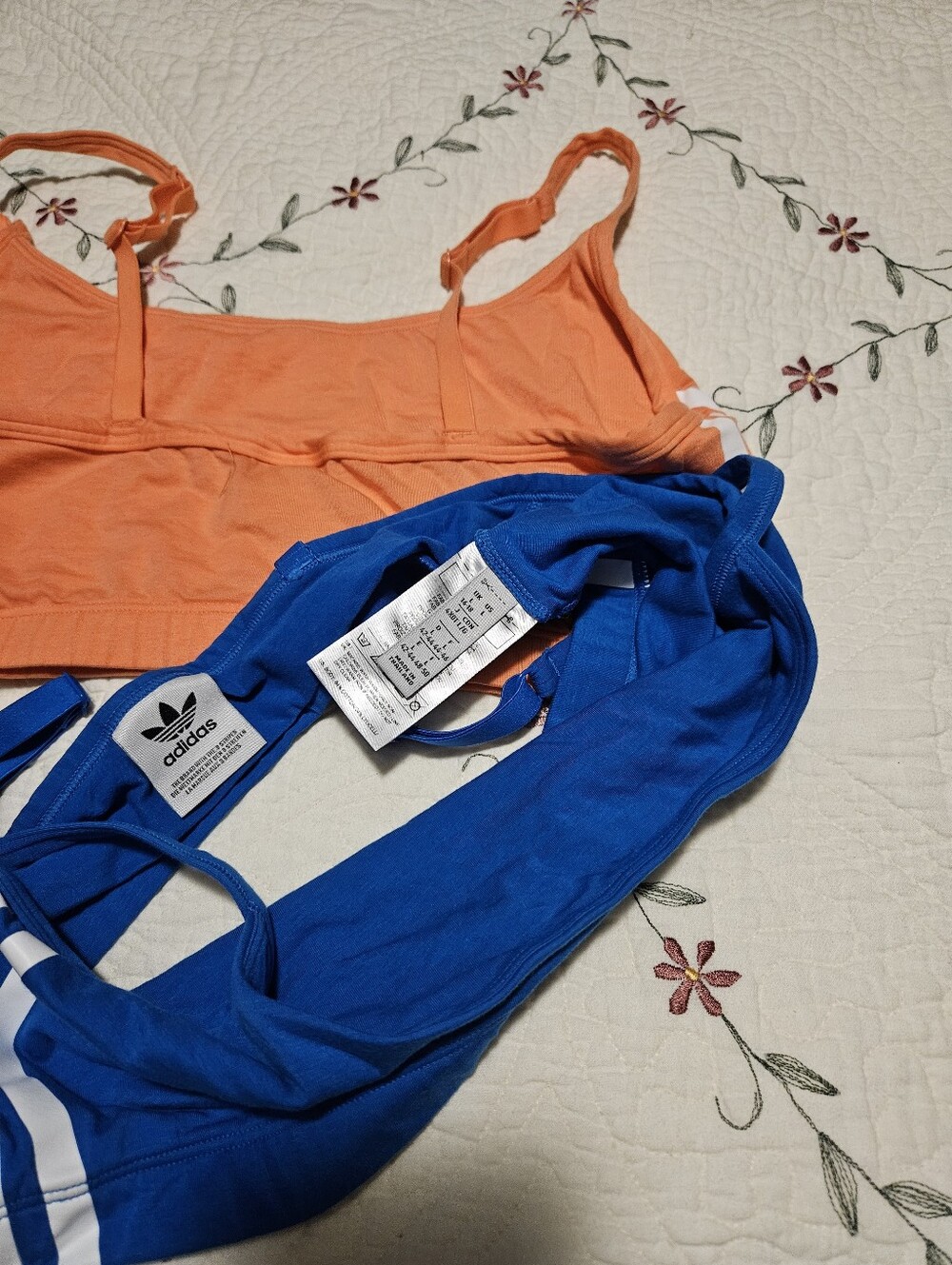adidas Orange & Blue Cropped Sports Bralette Duo - Picture 3 of 3